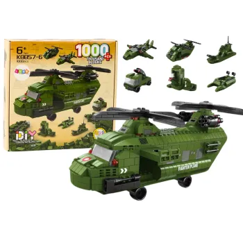 Militāro helikopteru bloku komplekts Militāri zaļš 1000 gab.