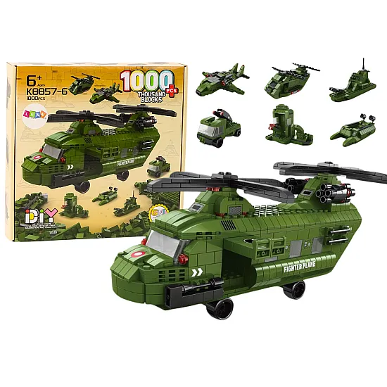 Militāro helikopteru bloku komplekts Militāri zaļš 1000 gab.