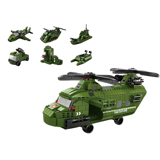 Militāro helikopteru bloku komplekts Militāri zaļš 1000 gab.
