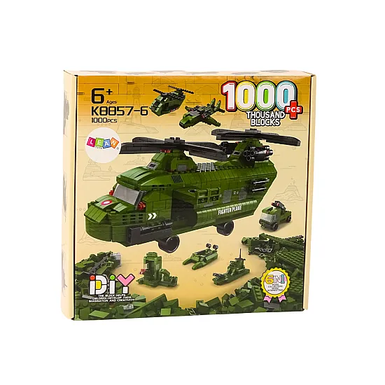 Militāro helikopteru bloku komplekts Militāri zaļš 1000 gab.