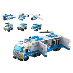 Policijas kravas automašīnu būvķieģeļu komplekts 6in1 Policijas transportlīdzekļi 1000 gab.