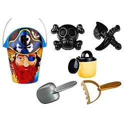 Piratų smėlio žaislų rinkinys su kibirėliu