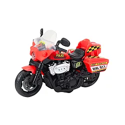 Policijas motocikls 1:10 Gaismas skaņas Balta Sarkana