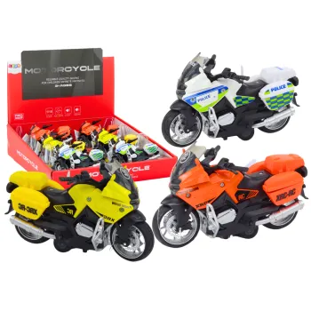 Sporta motocikls ar inerces piedziņu, 3 dizaini