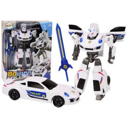 Balts policijas robots ar zobenu