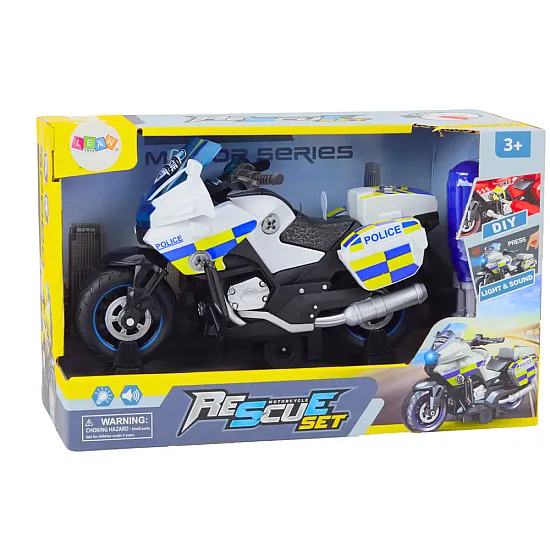 Policijas pagrieziena motociklu DIY lukturi skan balti