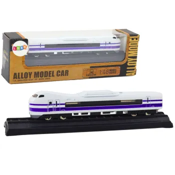 Kolekcijas modelis vilciena vagons 1:48 Metāliski balts un violets