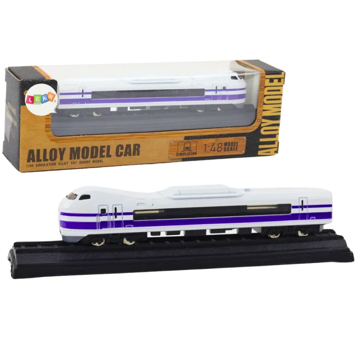 Kolekcijas modelis vilciena vagons 1:48 Metāliski balts un violets