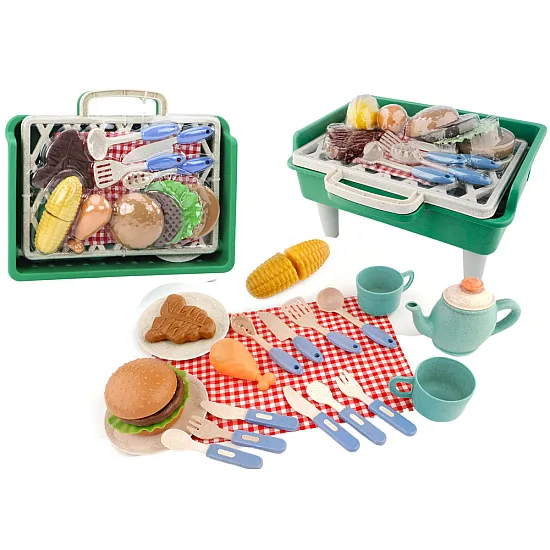 Barbecue Set Grill Food Cutlery Plates Cups Sadzīves tehnika, virtuves