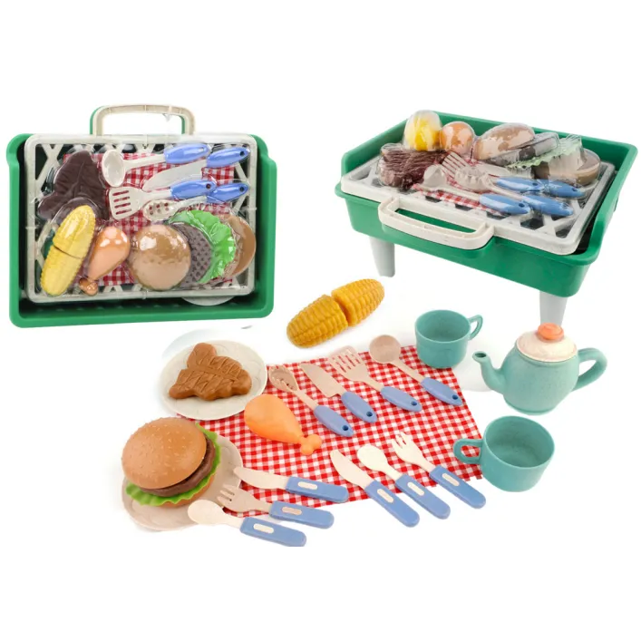 Barbecue Set Grill Food Cutlery Plates Cups Sadzīves tehnika, virtuves