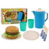 Set of tableware, plates, cups, jug, Hamburger, cutlery, 11 pcs Sadzīves tehnika, virtuves
