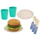 Set of tableware, plates, cups, jug, Hamburger, cutlery, 11 pcs Sadzīves tehnika, virtuves