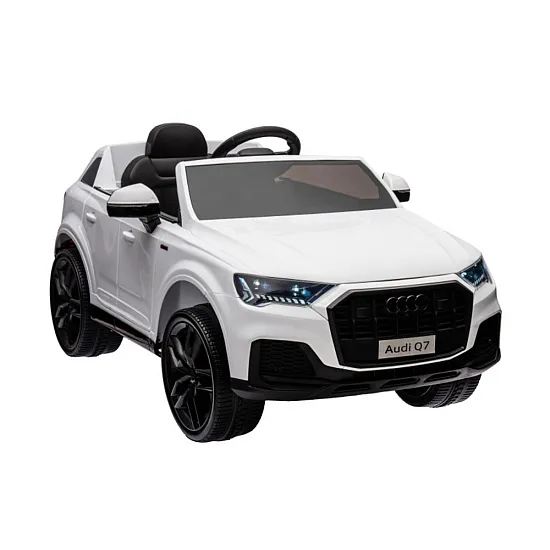 Audi Q7 balts elektromobilis