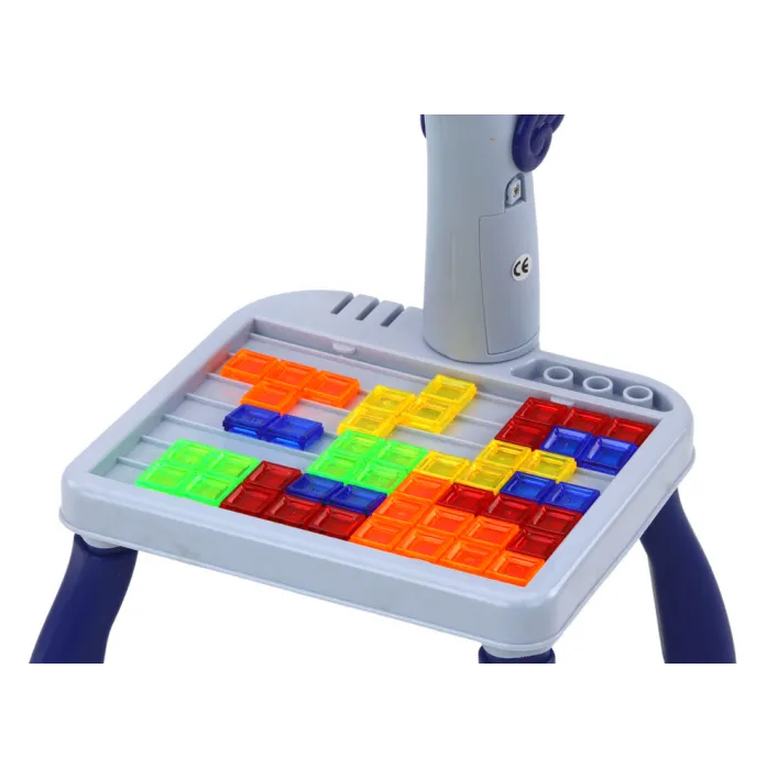 Mini projektors Tetris galds 2in1 Zils vienradzis