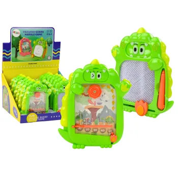 Zīmēšanas tāfele un kabatas spēle 2in1 „Zaļais dinozaurs“