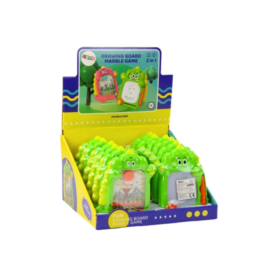 Zīmēšanas dēlis Kabatas spēle 2in1 Zaļais dinozaurs Galda un sporta spēles