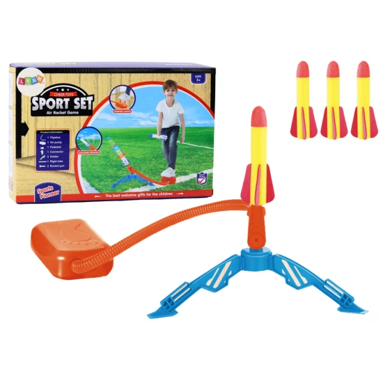 Foam Rocket Launcher Pump 3 Pieces Yellow Galda un sporta spēles