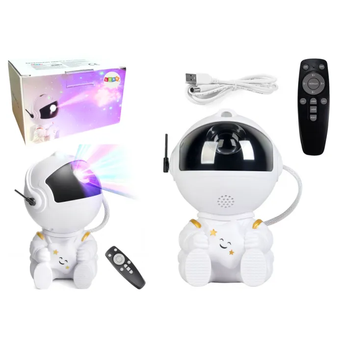 Astronauta projektors ar zvaigžņu LED USB tālvadības pulti