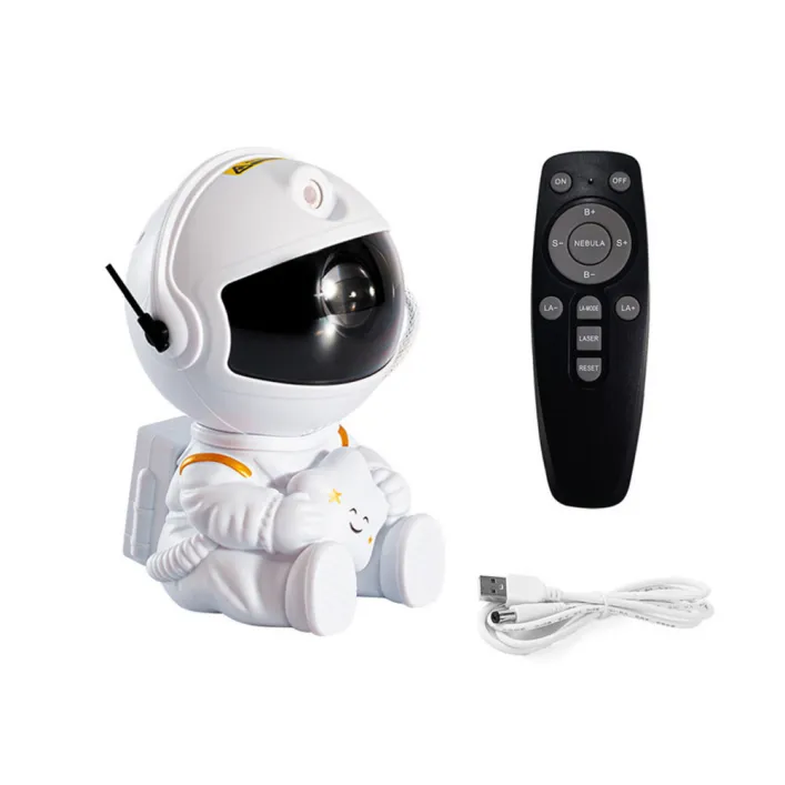 Astronauta projektors ar zvaigžņu LED USB tālvadības pulti