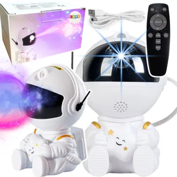 Astronauta projektors ar zvaigžņu LED USB tālvadības pulti