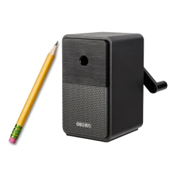 Melns zīmuļu asināmais ar burciņu