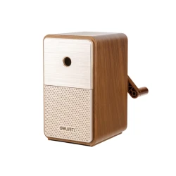 Brūns zīmuļu asināmais ar burciņu