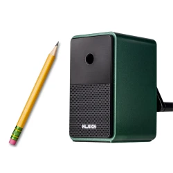 Zaļš zīmuļu asināmais ar burciņu