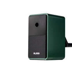 Zaļš zīmuļu asināmais ar burciņu