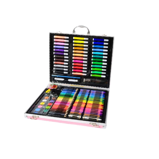 Artistic Set in a Suitcase with a Unicorn Pink 150 EL Kancelejas preces