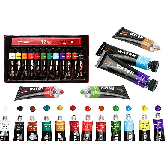 Acrylic Paint Set in a Tube 12 Colors Kancelejas preces
