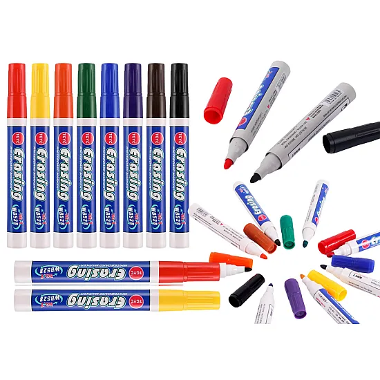 Set of 8 Colored Whiteboard Markers Kancelejas preces