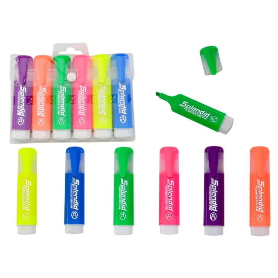Highlighter Pen Set Pastel Colors 6pcs. Kancelejas preces