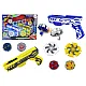 Gun Launcher Set 4 Metal Discs Blue Yellow Lights Galda un sporta spēles