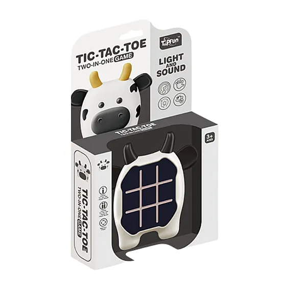 Elektroniska spēle 3in1 Tic Tac Toe Memory Cow Melna un balta Galda un sporta spēles