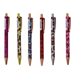 Metāla pildspalva ar pantogrāfa motīvu, zila tinte, 1,0 mm