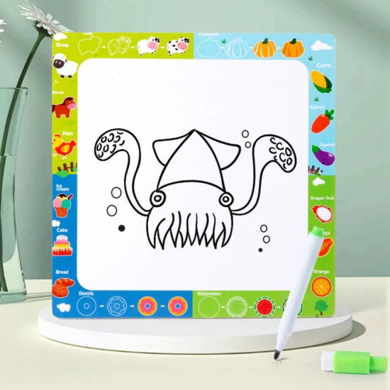 Puzzle Board 2in1 Wooden Educational Wild Animals Marker