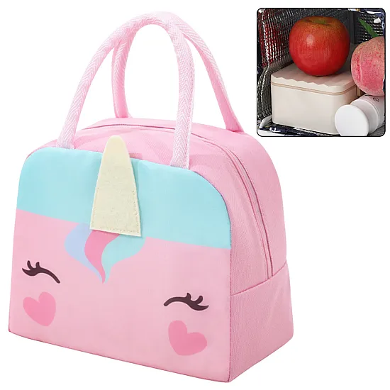 Rozā karstumu saglabājošs brokastu un pusdienu grozs Unicorn 23 cm Mugursomas un somas