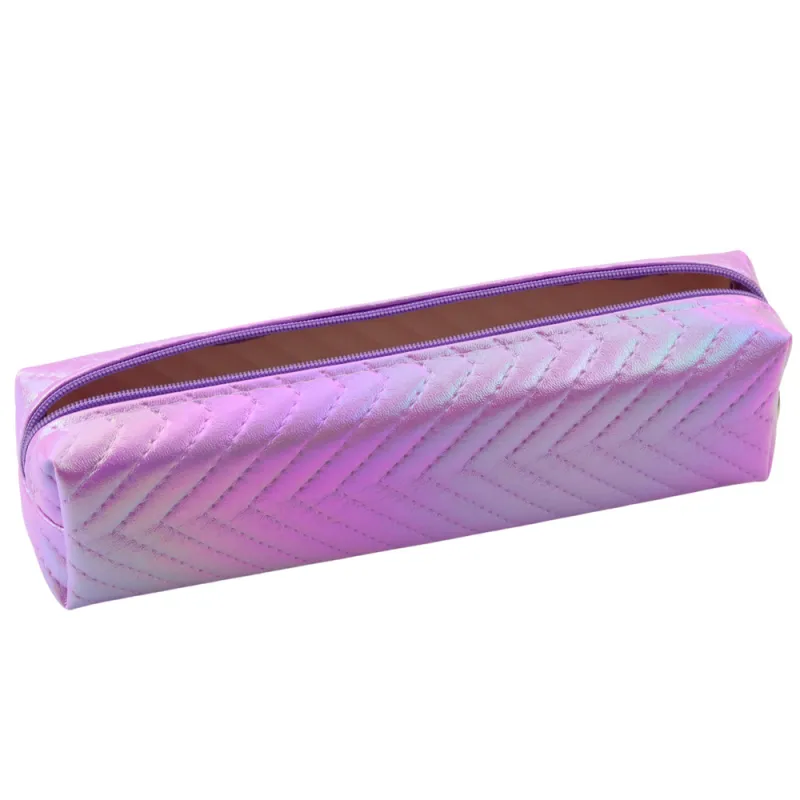 Skolas hologrāfisks violets pildspalvu futrālis 21 x 6 cm Vimpeļi