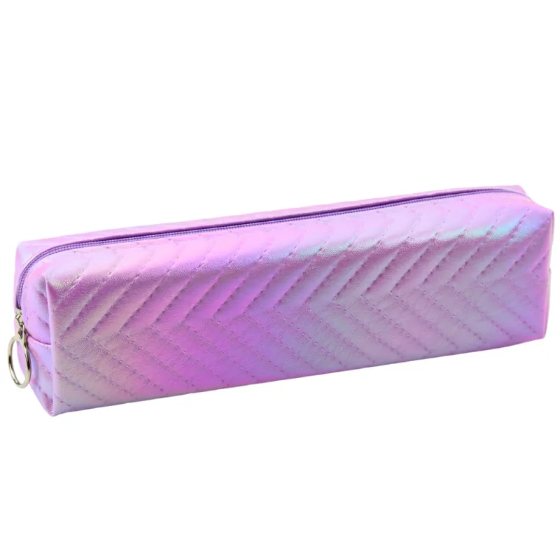 Skolas hologrāfisks violets pildspalvu futrālis 21 x 6 cm Vimpeļi