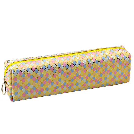 Dzeltens penālis ar zivju zvīņu rakstu 21x6 cm Vimpeļi