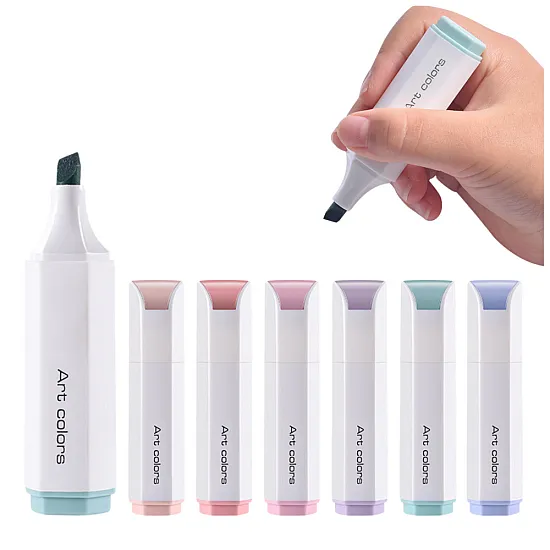Set of Mini Highlighters Delicate Pastel Colors 6 Pcs Kanceliarinės prekės