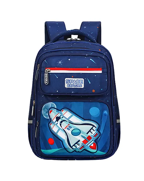 Tumši zila skolas mugursoma bērniem Rocket Space 20 l, 41 cm