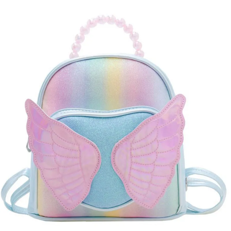 Bērnu zila mugursoma Shiny Wings Pearls 22 cm Mugursomas