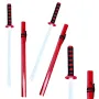 Koka katana zobens spēles mācību rekvizīti sarkans 70cm