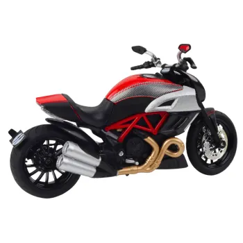 Sporta motocikla metāla lukturi ar zeltaini sarkaniem elementiem 1:12