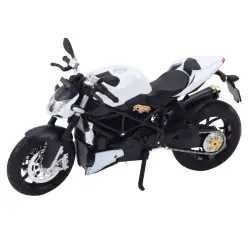 Sporta motociklu metāla lukturi skaņas baltā krāsā 1:12