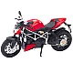Sporta motociklu metāla lukturi sudraba elementi sarkans 1:12