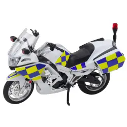 Policijas motocikla metāla lukturi skan balti 1:12
