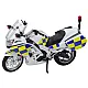 Policijas motocikla metāla lukturi skan balti 1:12