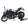 Sporta motocikla metāla lukturi ar sudraba elementiem melnā krāsā V4 1:12